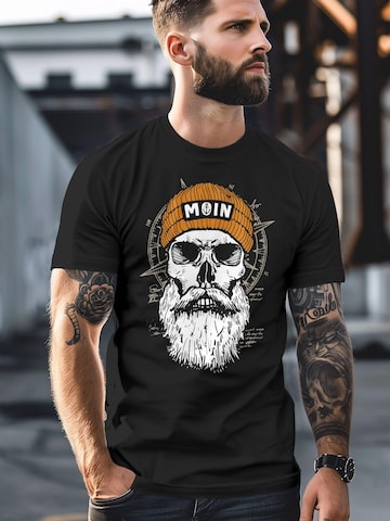 Neverless Shirt 'Skull Moin' in Schwarz
