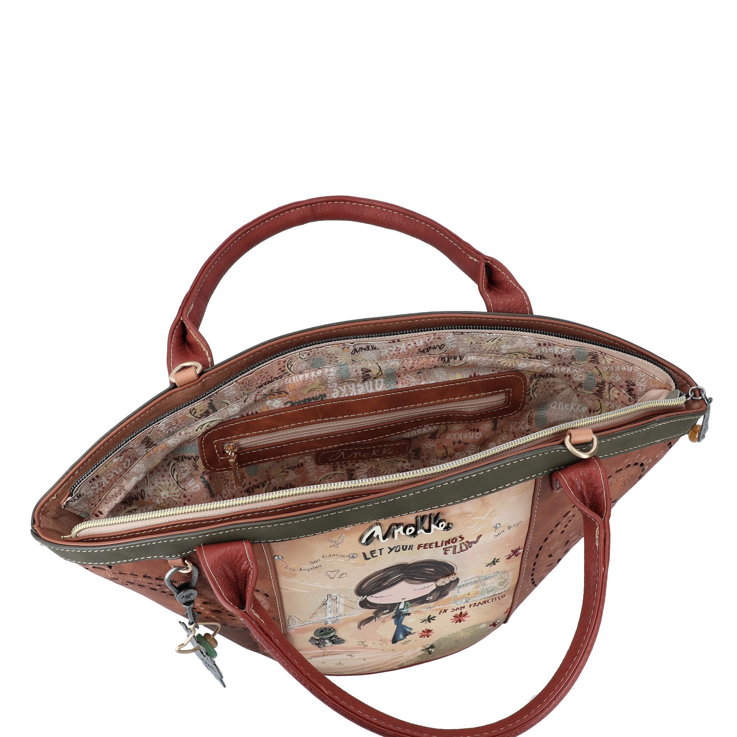 Anekke Handtasche 'Peace & Love' in Beige