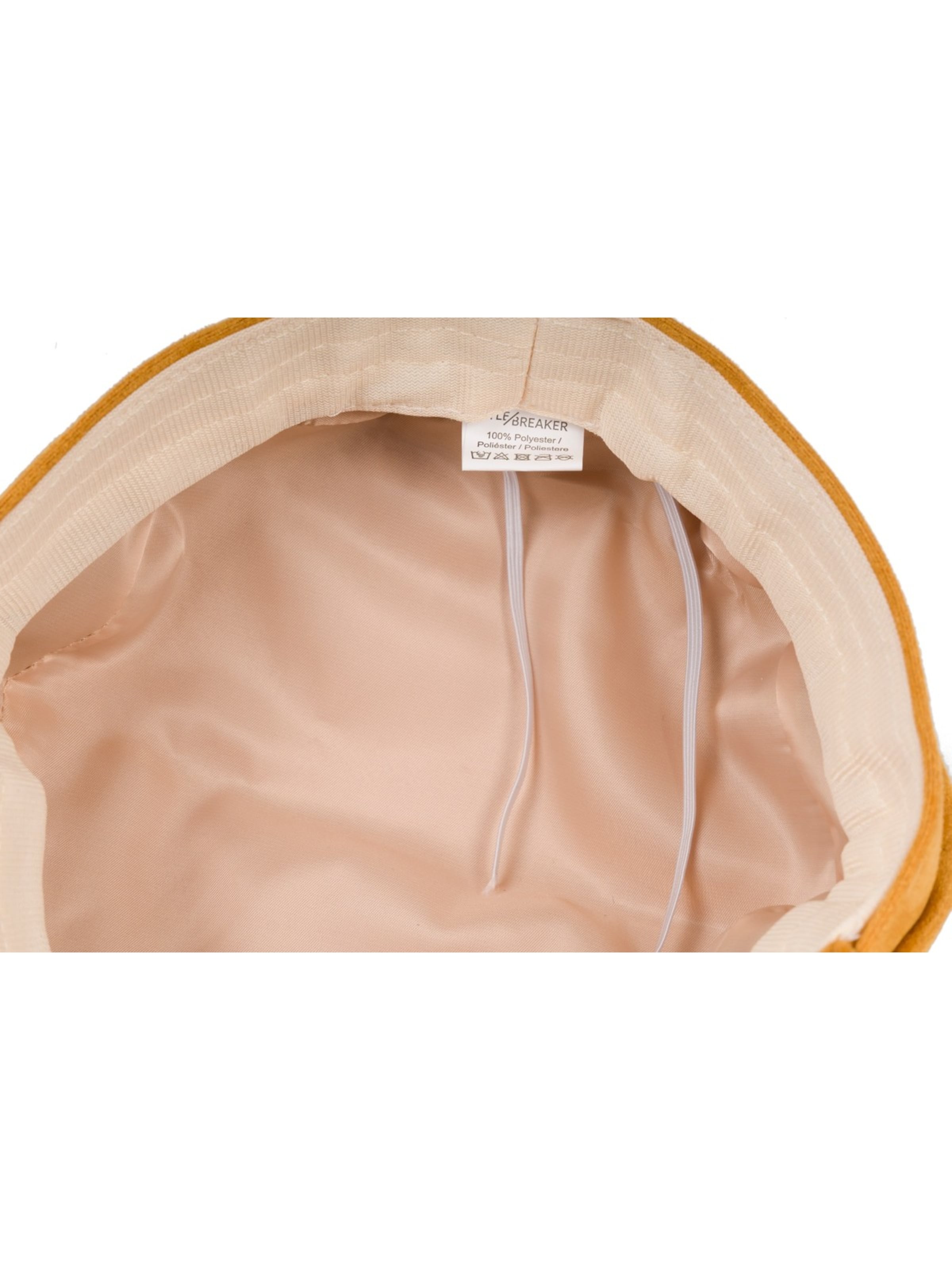 styleBREAKER Beanie 'Ballonmütze Einfarbig Veloursleder Optik' in Yellow
