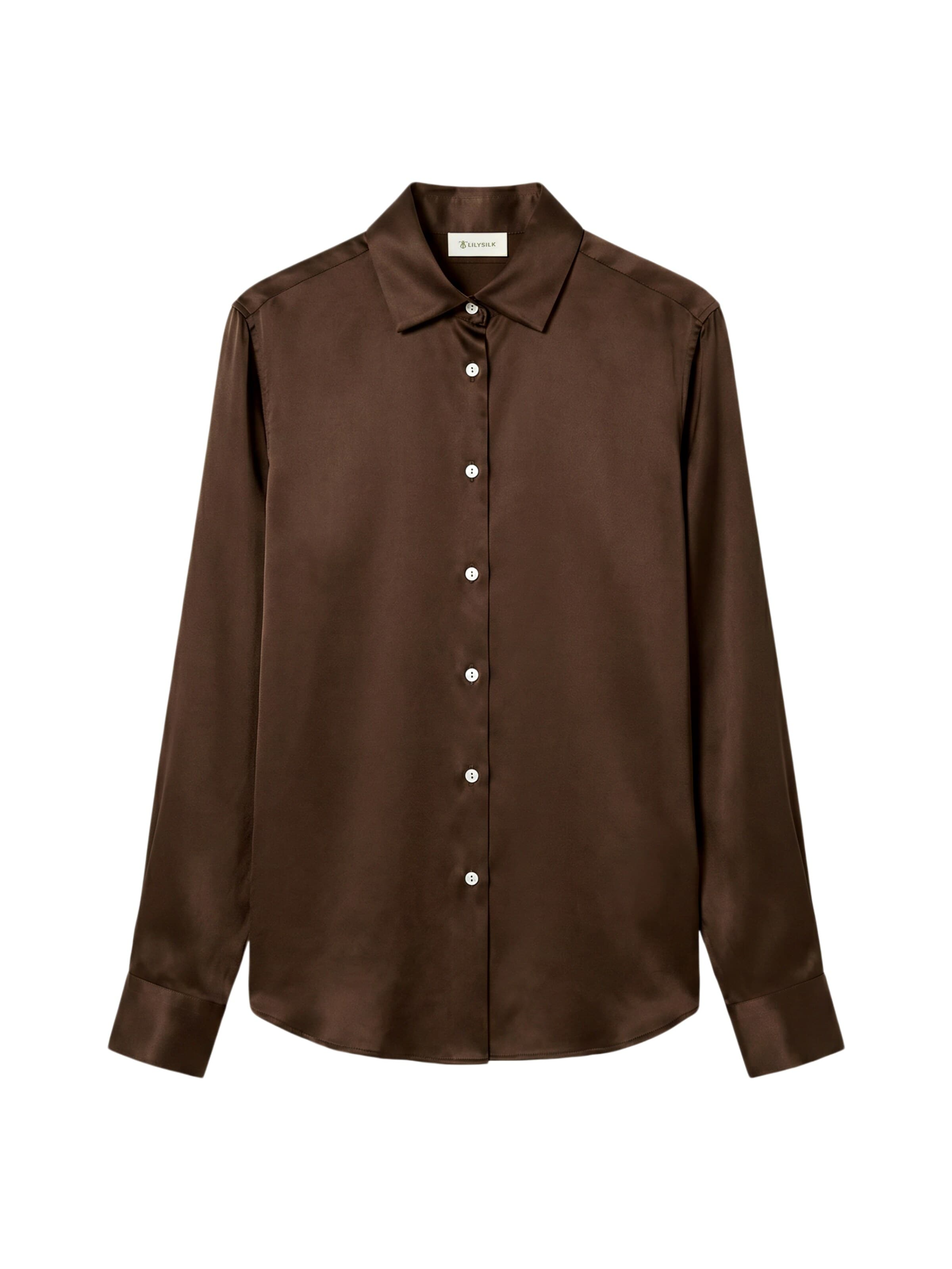 Lilysilk Blouse in Bruin: voorkant