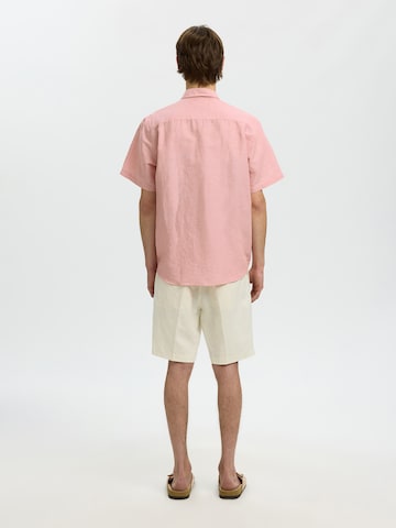 SELECTED Comfort fit Button Up Shirt 'SLHCLAY' in Pink