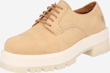 Apple of Eden Lace-Up Shoes 'France' in Beige: front