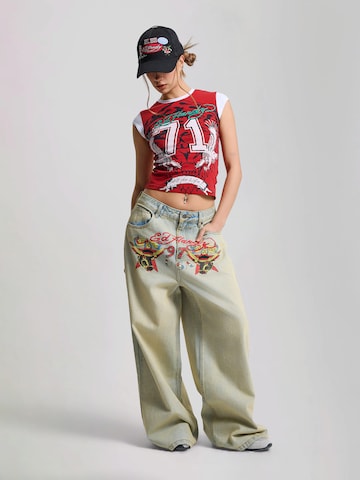 Ed Hardy Футболка 'Roaring Tiger' в Красный
