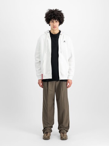 ALPHA INDUSTRIES Zip-Up Hoodie 'Basic Zip SL' in White