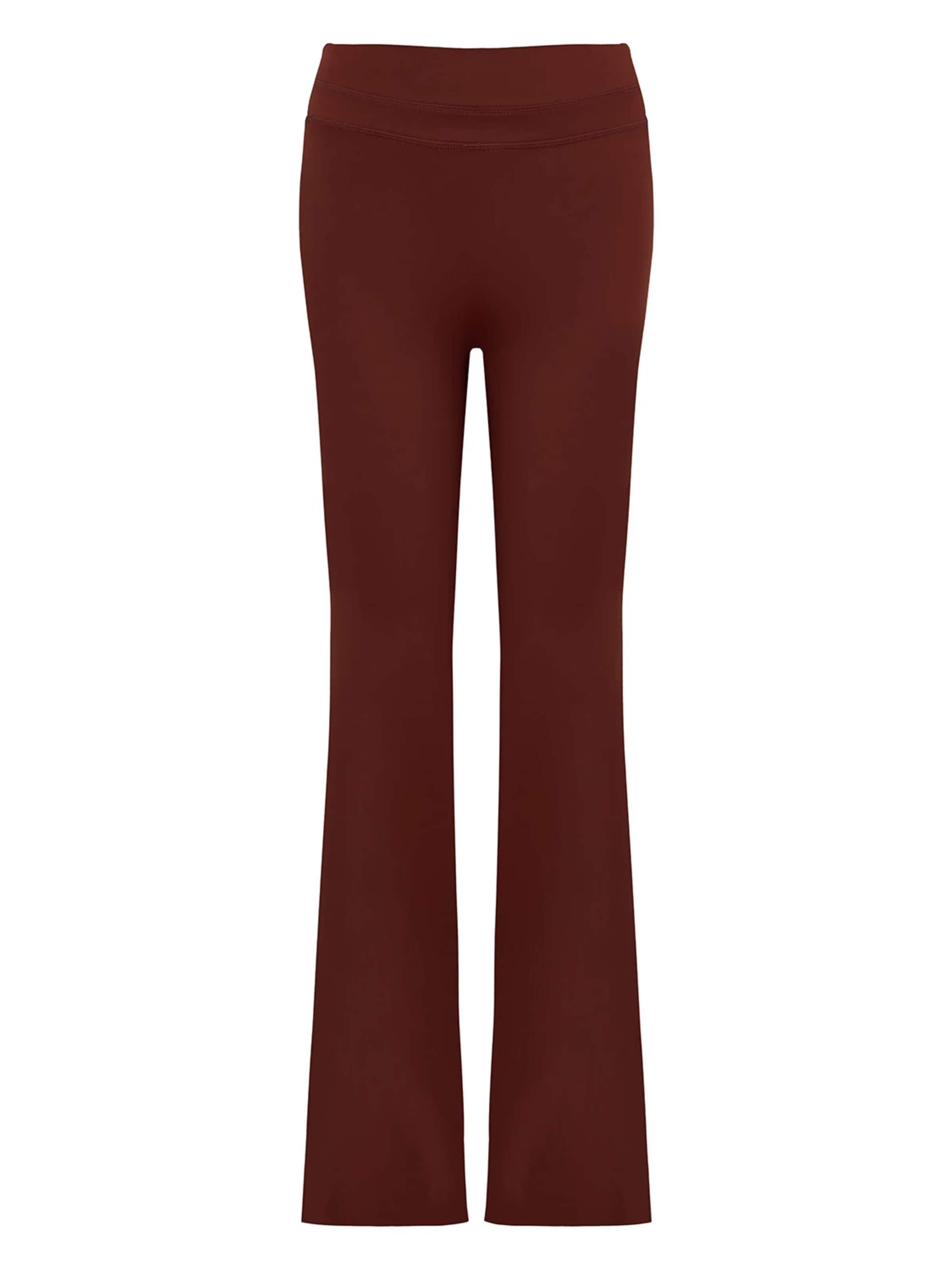 La V Flared Sportbroek 'Flared sportlegging Faye' in Bruin: voorkant