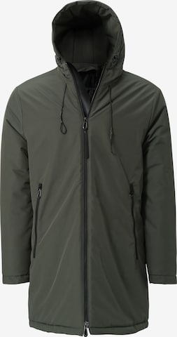 Ron Tomson Wintermantel, Model trägt Größe M in Grün: Vorderseite