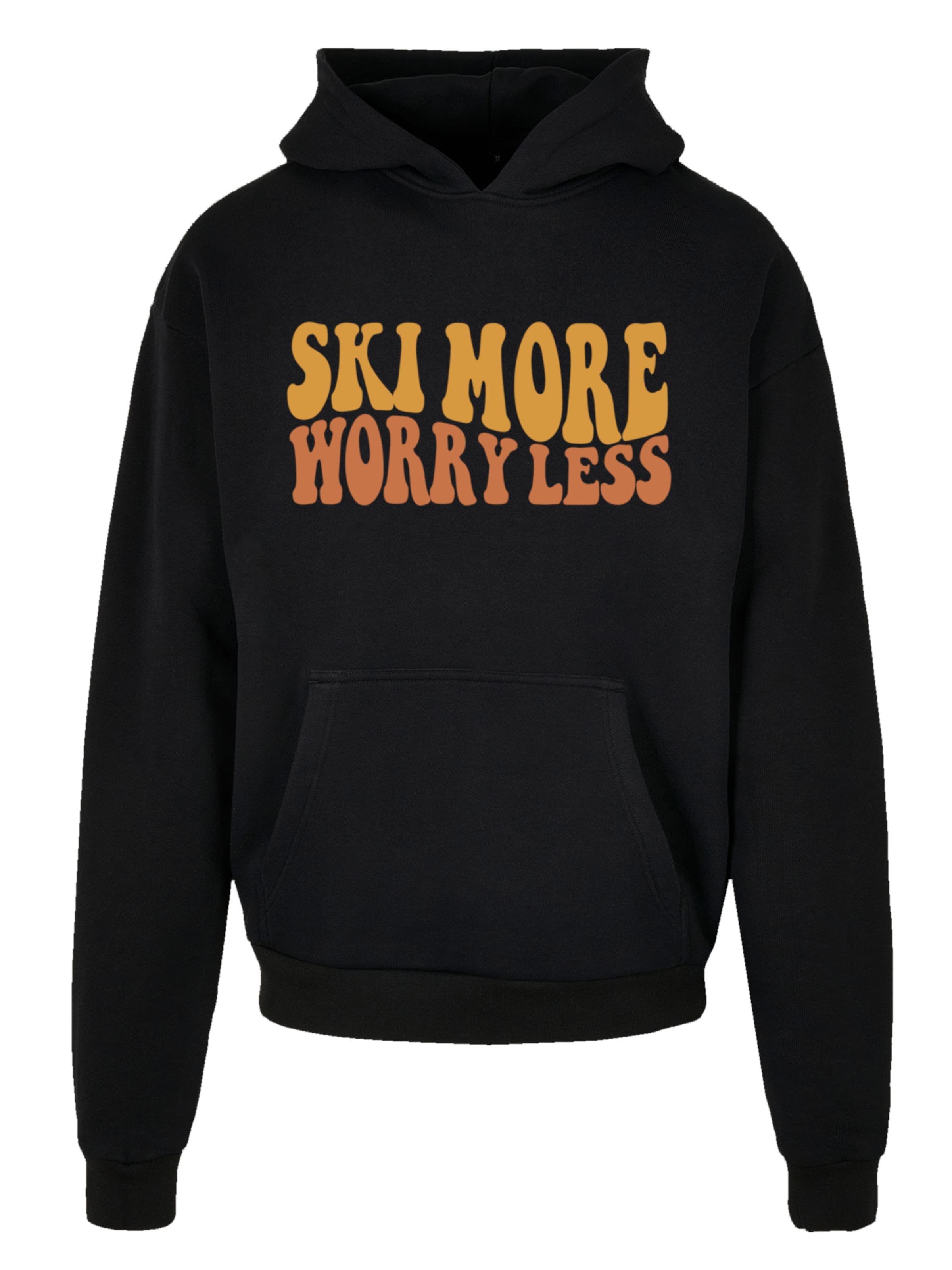 F4NT4STIC Sweatshirt 'Ski More Worry Less' in Black: front