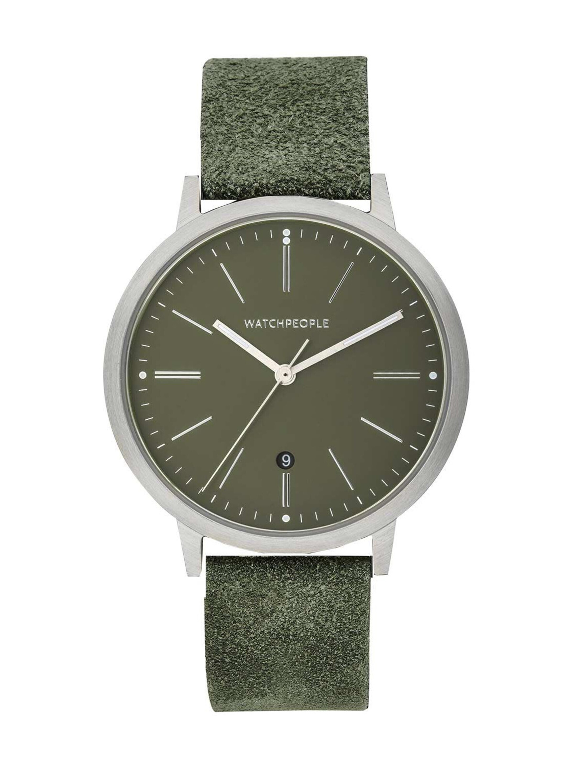 WALTER GROPIUS Analog Watch 'HIDDEN NATO OLIVE' in Green: front