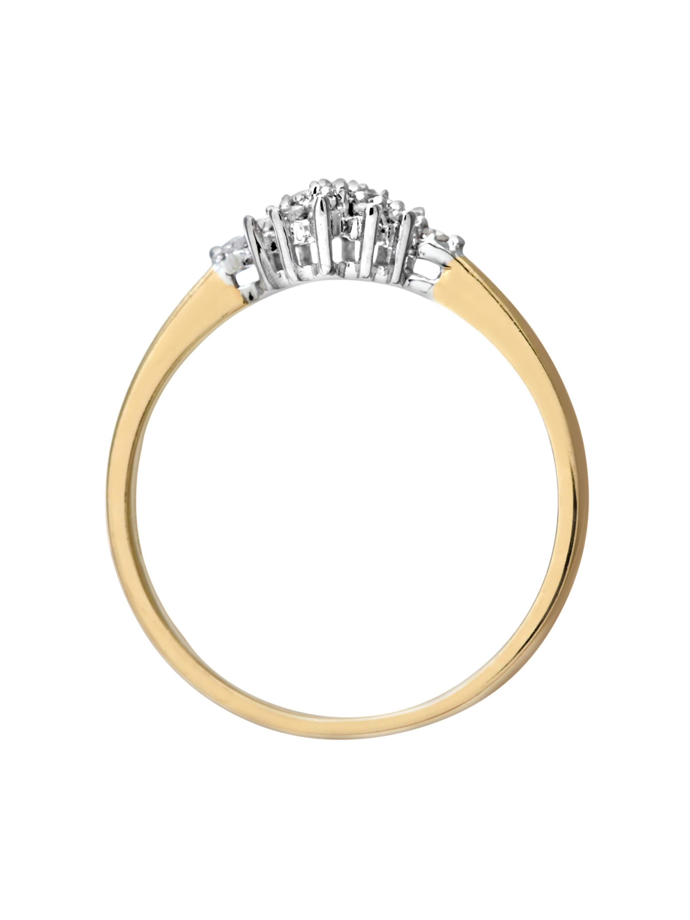 DIAMANT LETERNEL Ring 'Cluster-Ring aus 375 Gelbgold mit Diamant' in Goud