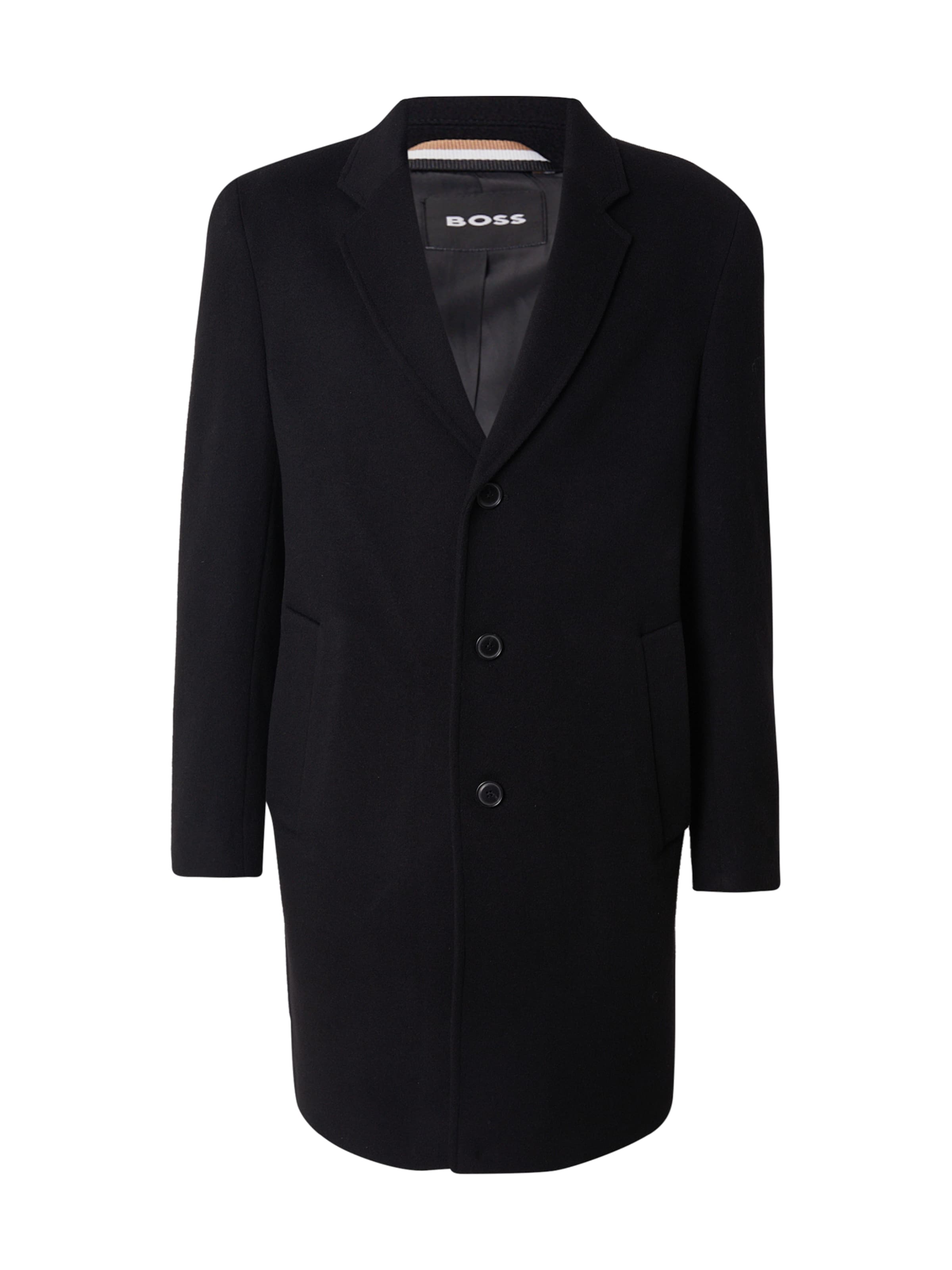 BOSS Kevad-sügismantel 'Hyde', värv must: eest vaates