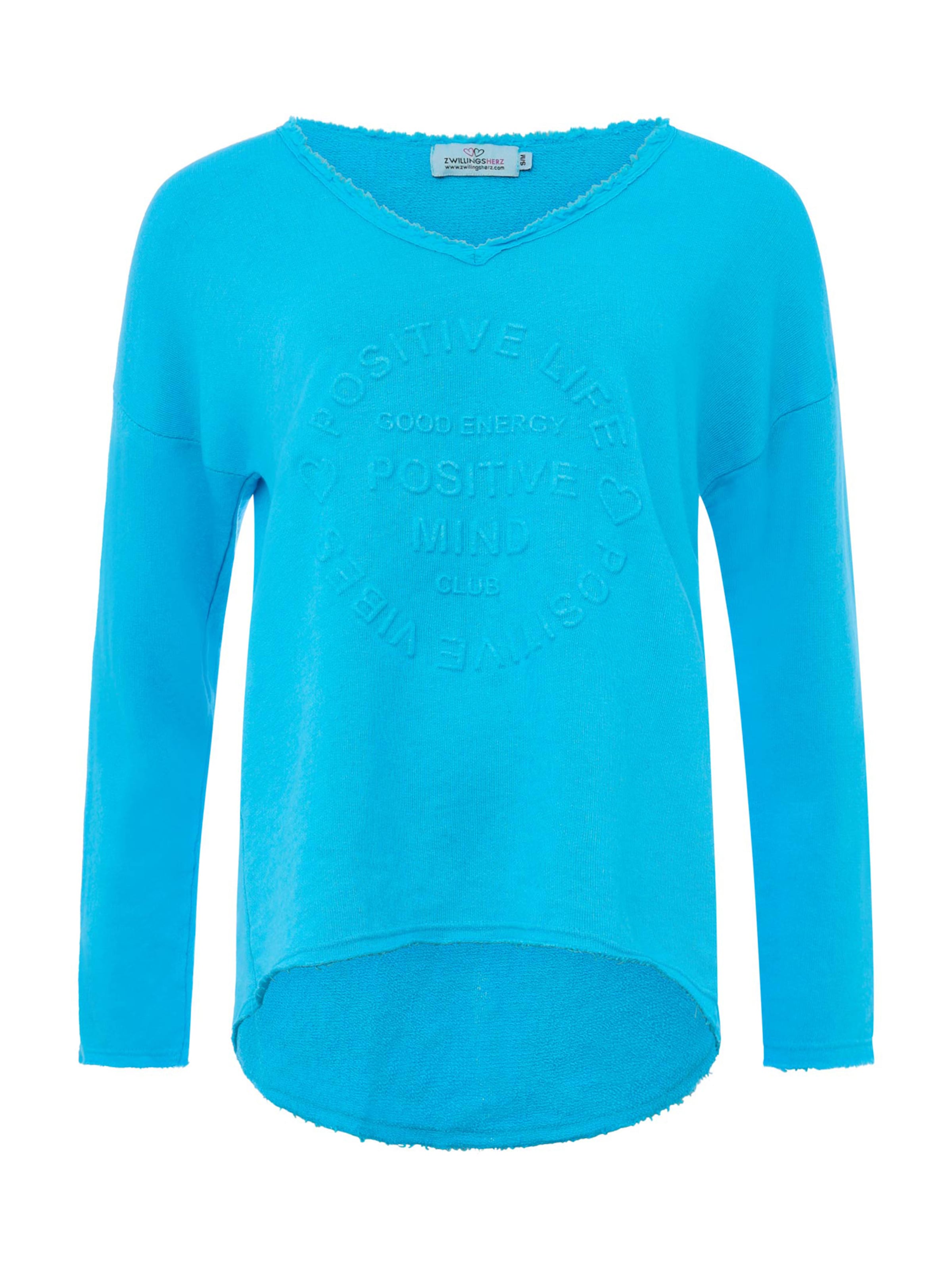 Zwillingsherz Bluzka sportowa &#x27;Positive Mind&#x27; w kolorze niebieski: przód