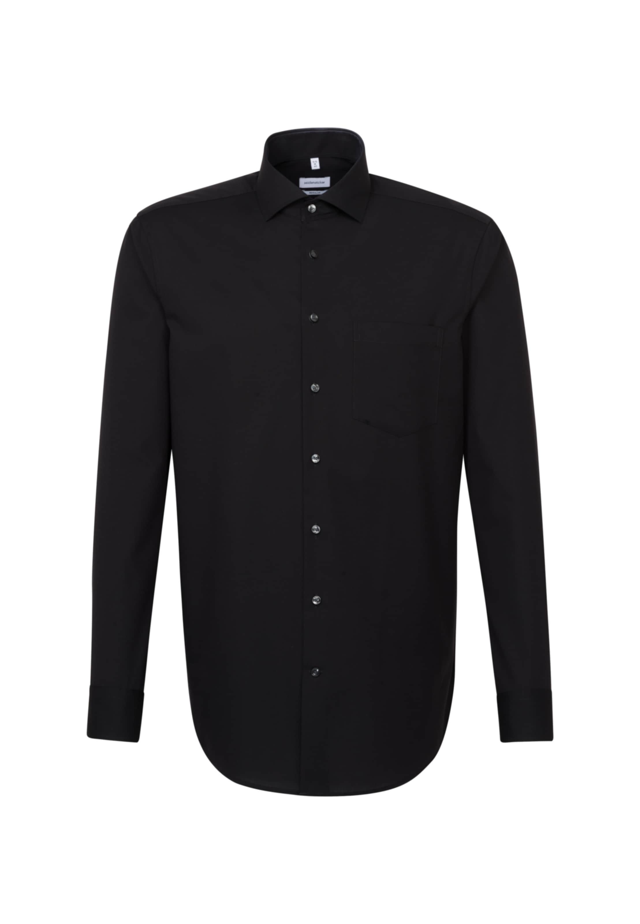 SEIDENSTICKER Regular fit Business shirt ' Regular ' in Black: front