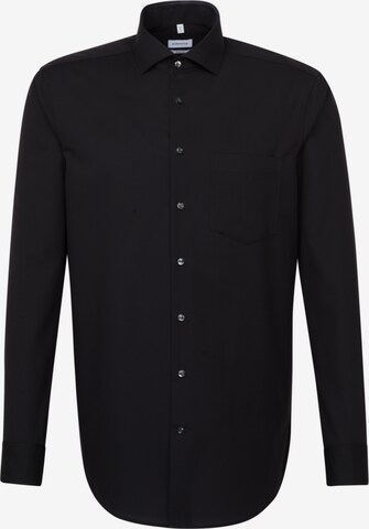 SEIDENSTICKER Regular fit Zakelijk overhemd ' Regular ' in Zwart: voorkant