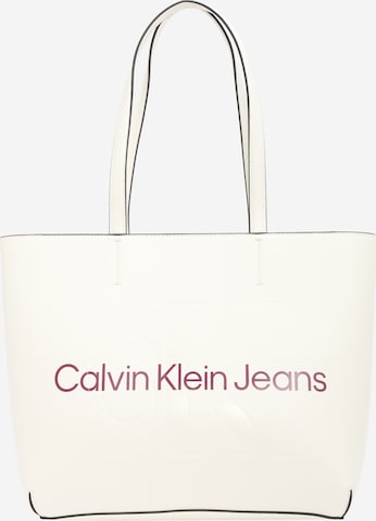 Calvin Klein Jeans Shopper táska - fehér: elől