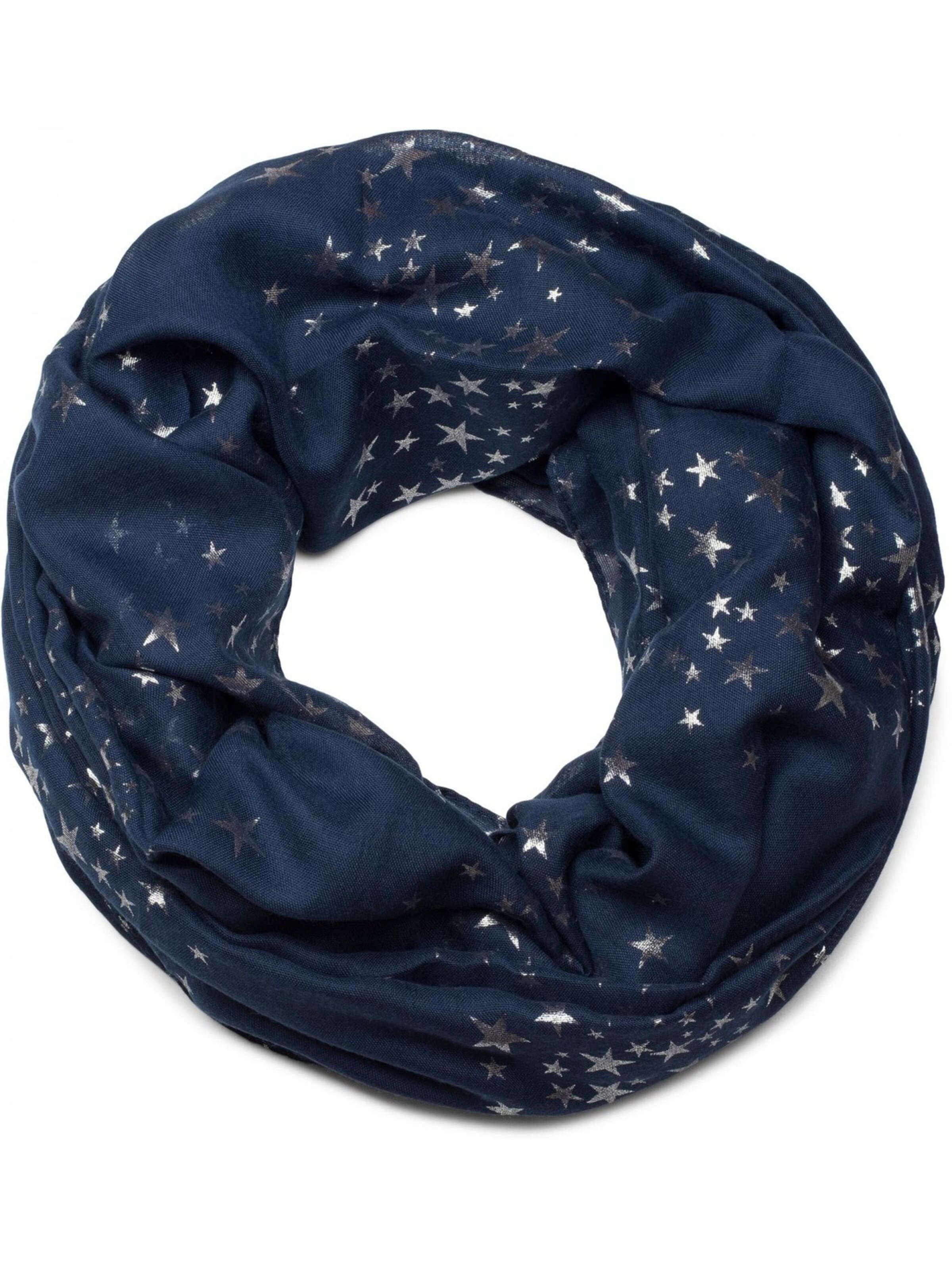 styleBREAKER Loop scarf 'Loop Schal mit Metallic Sterne Print' in Blue: front