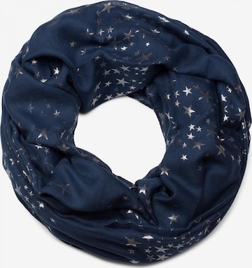 styleBREAKER Loop scarf 'Loop Schal mit Metallic Sterne Print' in Blue: front