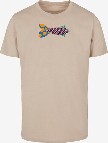 Merchcode Shirt 'Yellow Submarine - Fish No. 1' in Beige: voorkant