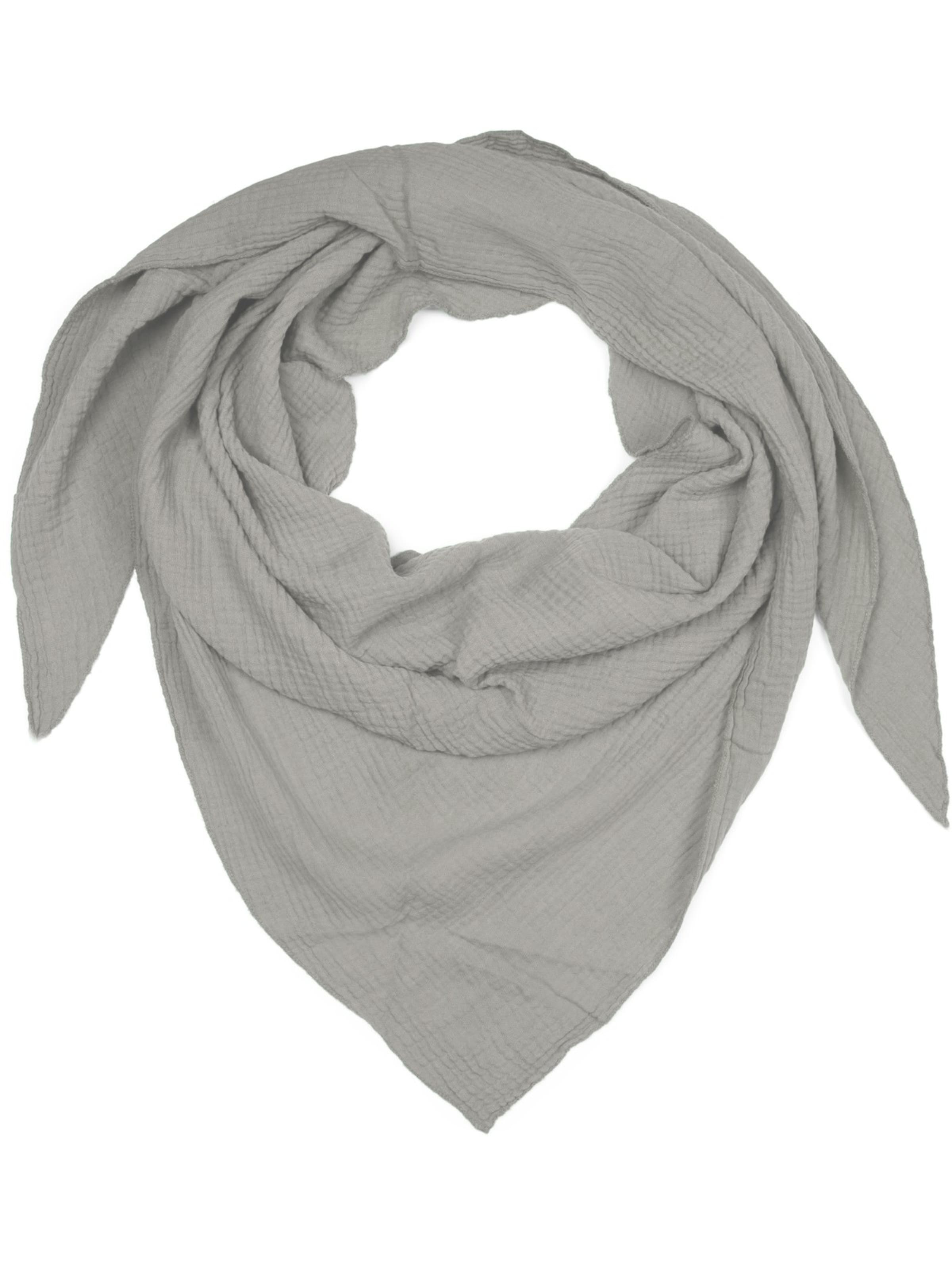 styleBREAKER Tuch 'Musselin Dreiecktuch Einfarbig'‌‌‌‌‌ in Grau: Vorderseite