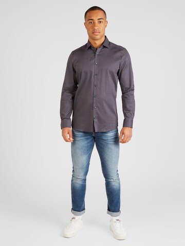 OLYMP Regular fit Button Up Shirt 'Level 5' in Purple