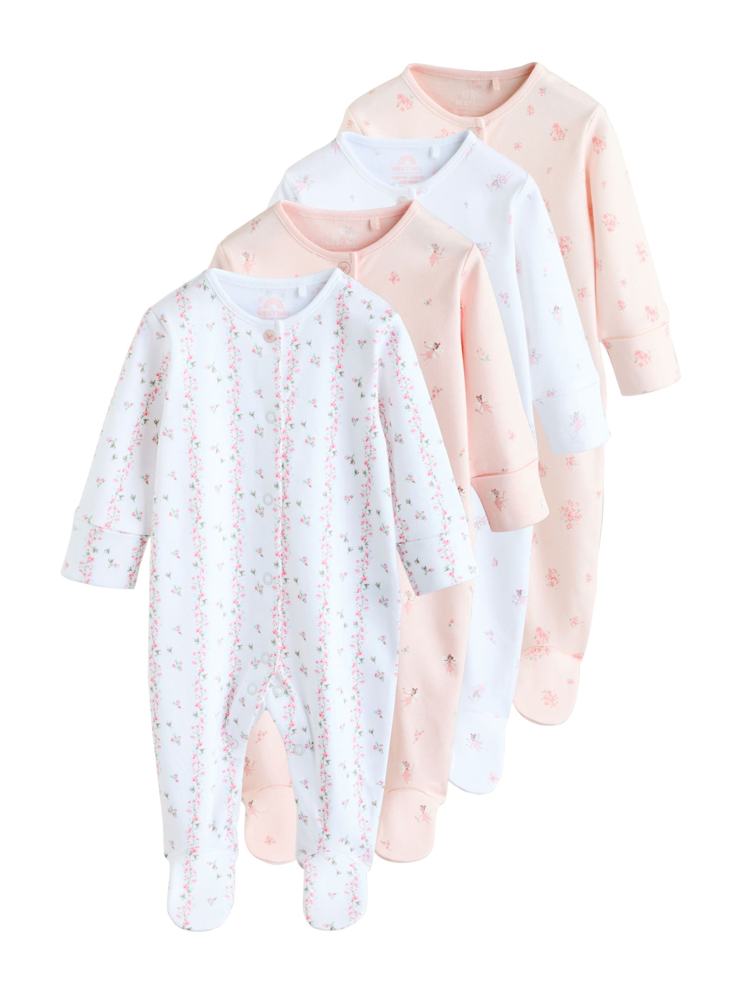 Next Бебешки гащеризони/боди в розово: отпред