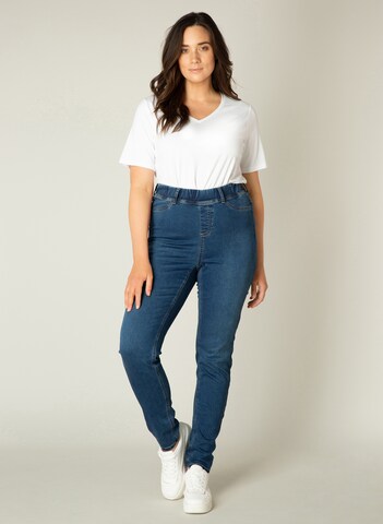 BASE LEVEL CURVY Slim fit Jeggings 'Tessa' in Blue