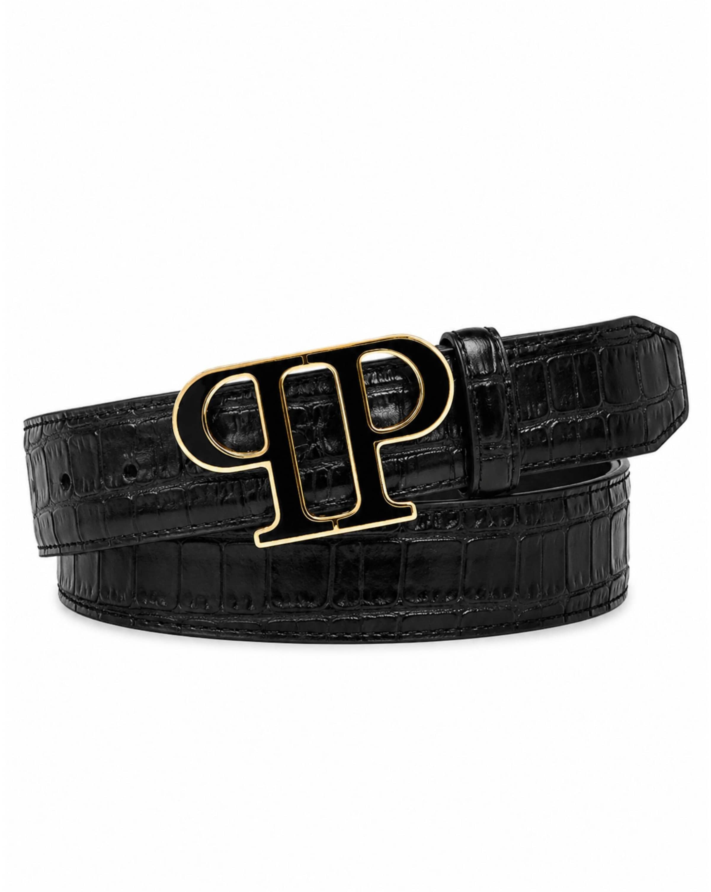 Philipp Plein - Cinturón en negro: frente