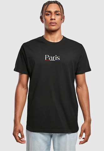 Mister Tee Shirt 'Paris Flag' in Zwart: voorkant