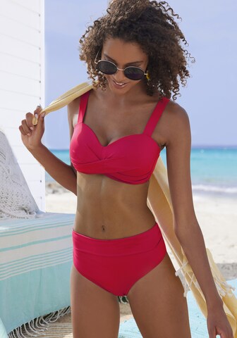 LASCANA - Balconet Top de bikini en rojo: frente