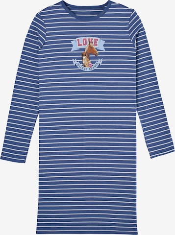 SCHIESSER - Camiseta de noche ' Horse World ' en azul: frente