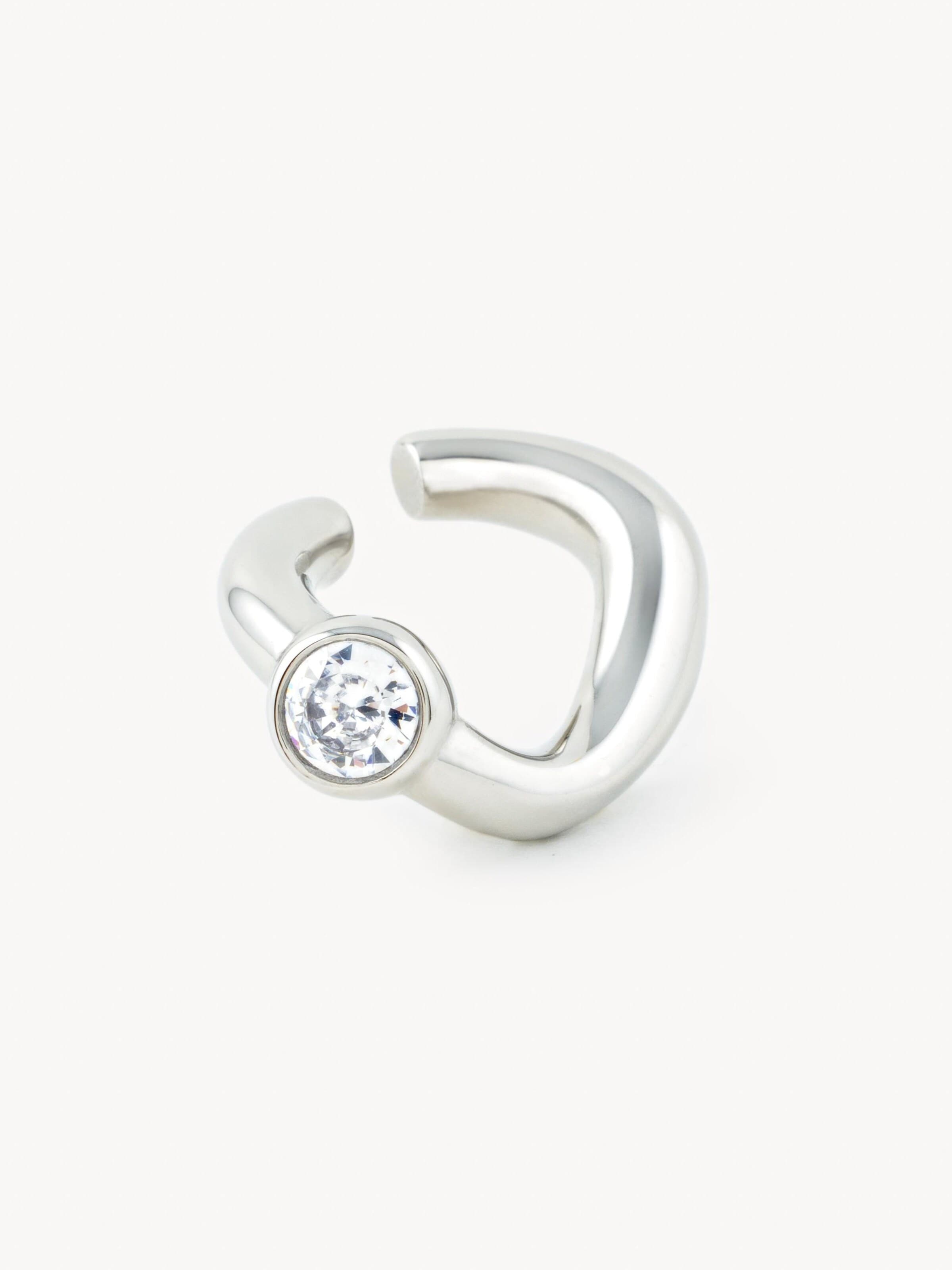 YParis Oorbellen 'Ear cuff Nyx S' in Zilver: voorkant