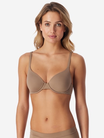 SCHIESSER T-shirt BH ' Unique Micro Padded ' in Bruin: voorkant