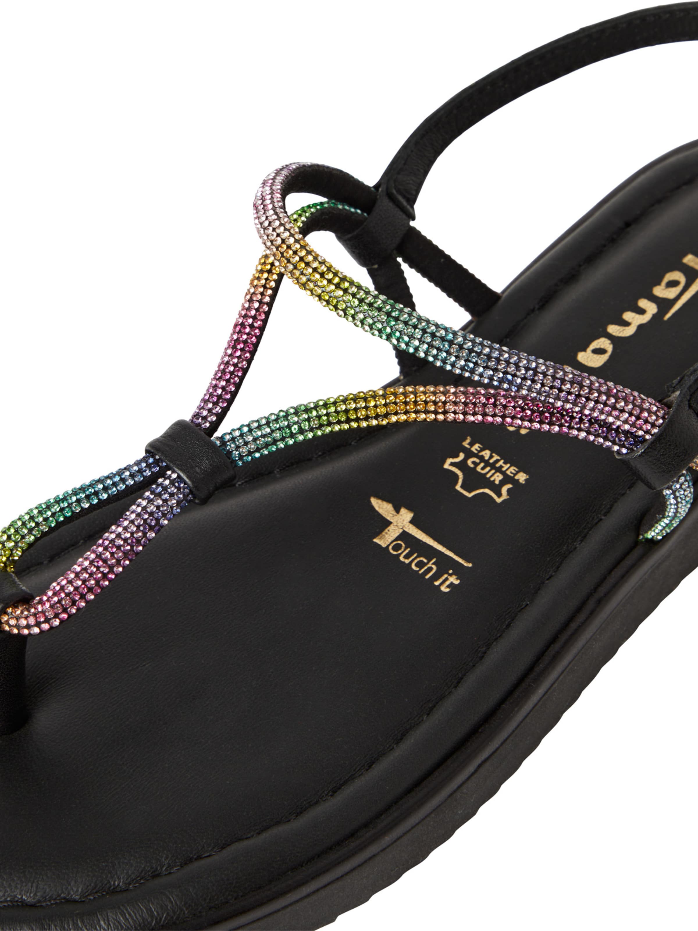 Tamaris T-bar sandals in Black