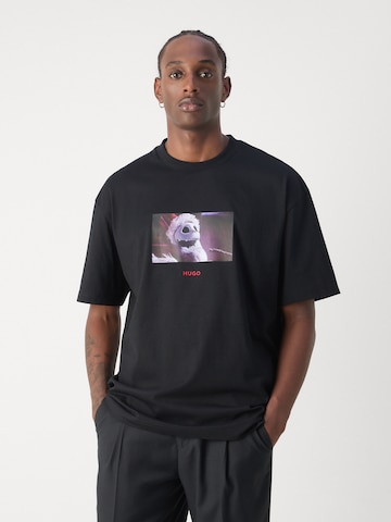 HUGO T-shirt 'Dijack' i svart: framsida