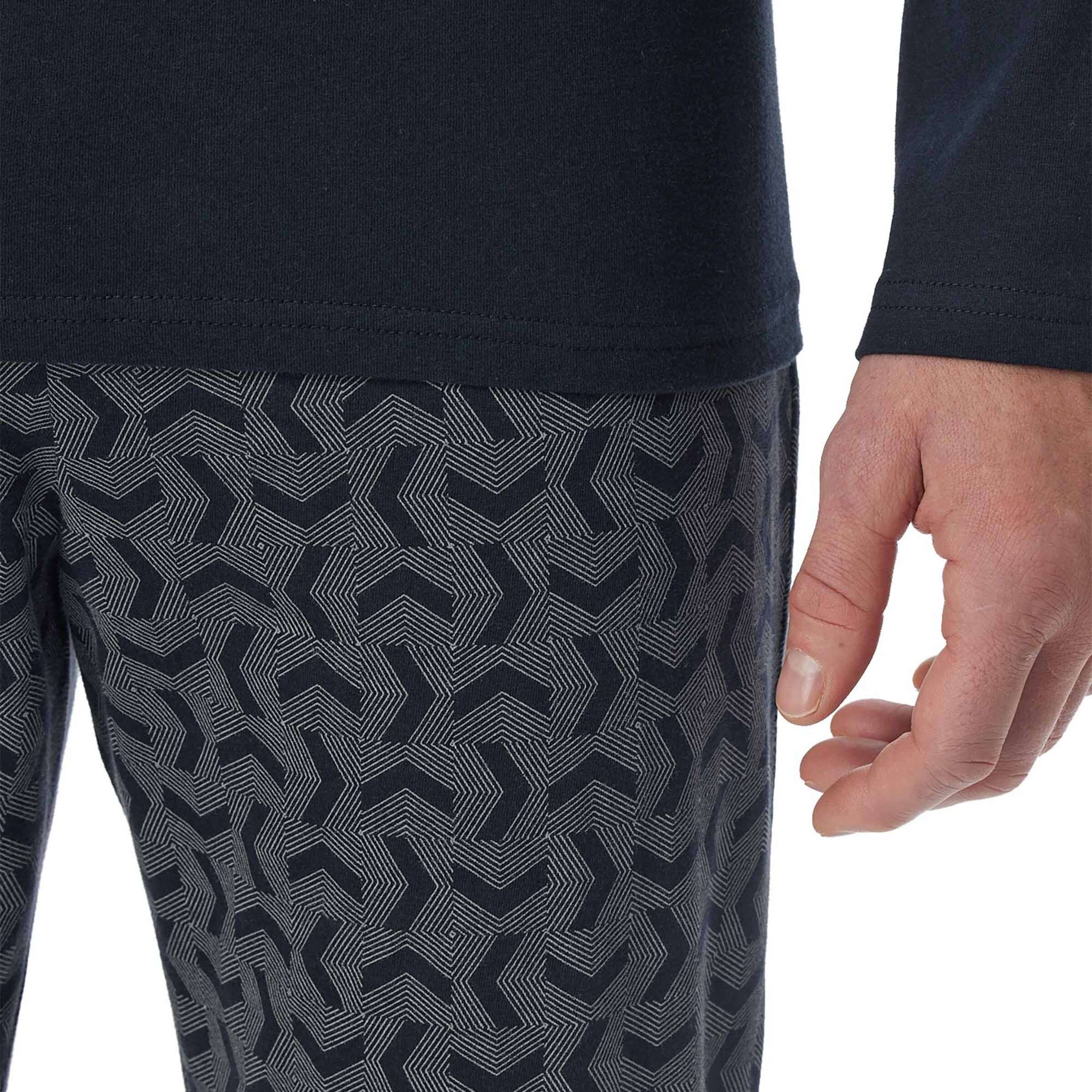 SCHIESSER Pyjama 'Casual Essentials' in Blau