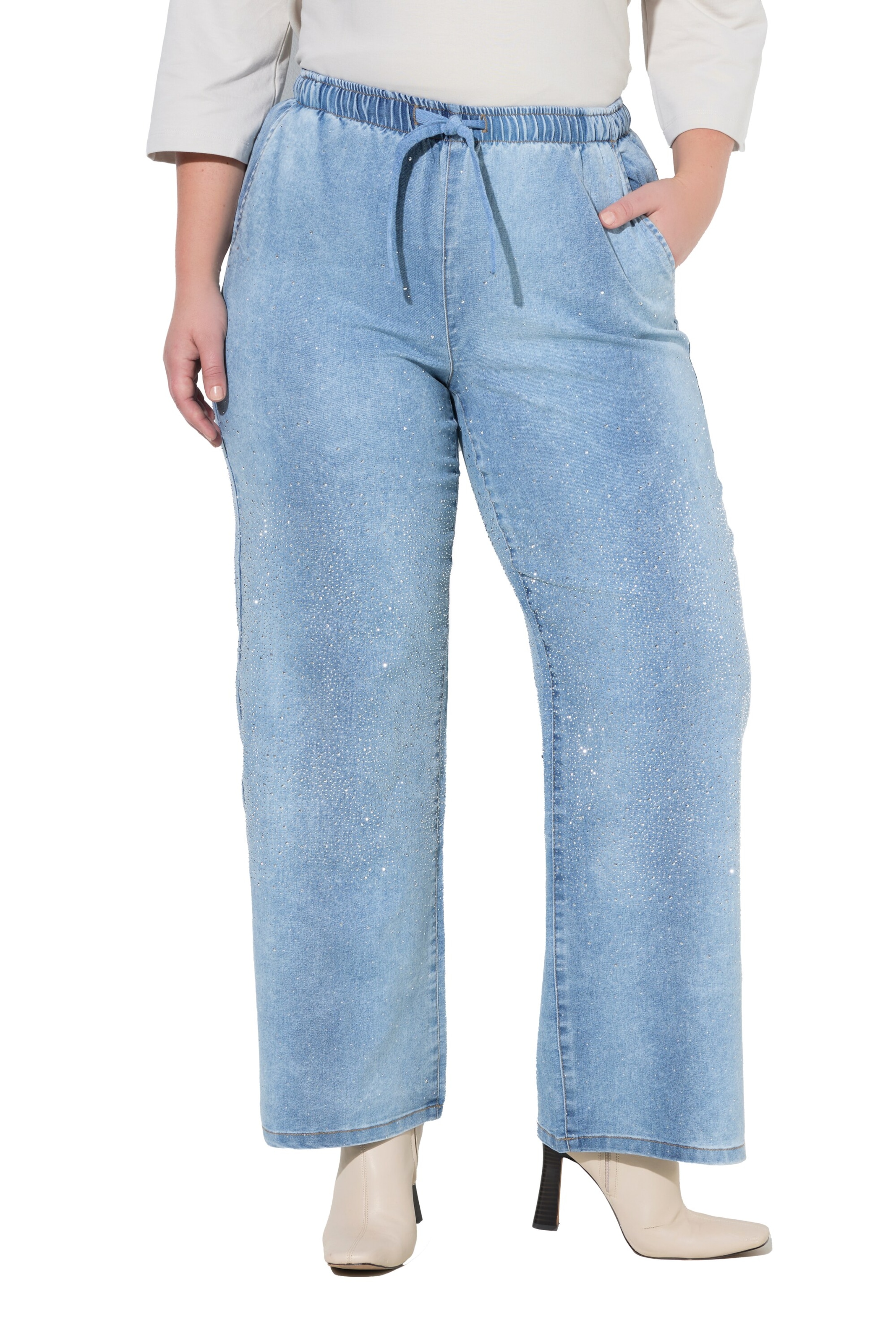 MIAMODA Wide leg Jeans in Blue: front