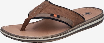 Rieker T-Bar Sandals in Brown: front