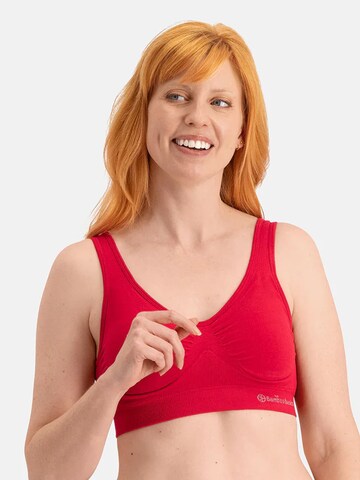Bamboo basics Bustier BH 'Fleur' in Rood: voorkant