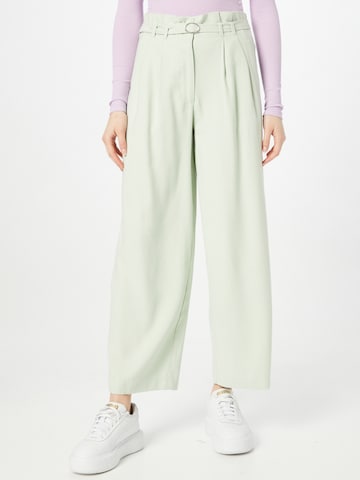 ONLY Wide leg Pleat-Front Pants 'Payton' in Green: front