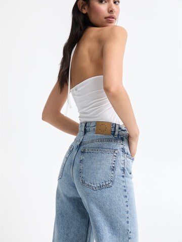 Pull&Bear Wide leg Jeans in Blauw
