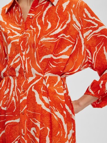 Robe-chemise 'Sirine' SELECTED en orange