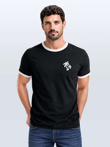 Neverless Shirt 'Logo Palmen' in Black: front