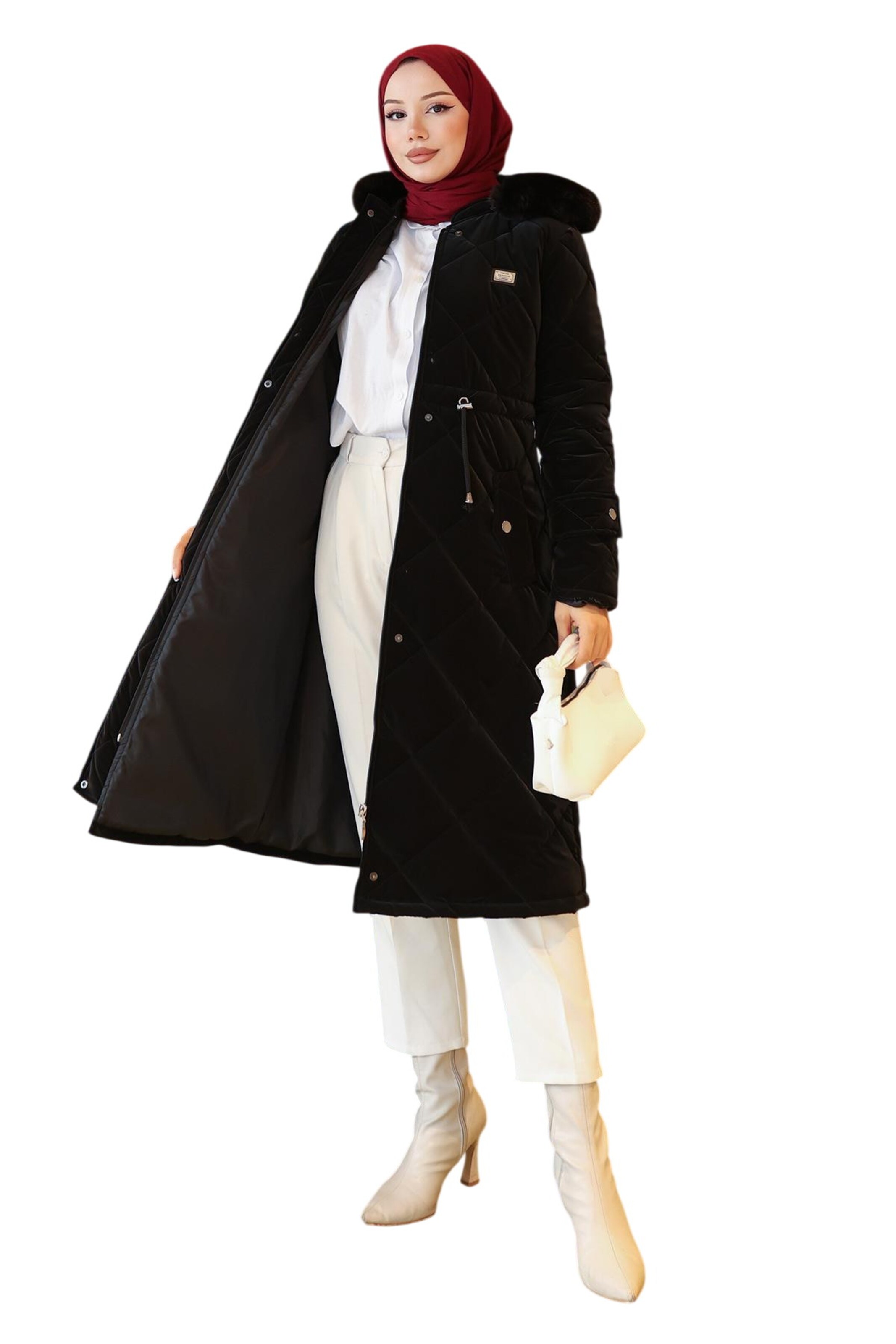 MODAMIHRAM Mantel in Schwarz