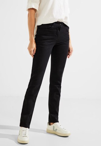 CECIL Slimfit Jeans in Zwart: voorkant