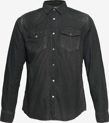 Le Temps Des Cerises Regular fit Button Up Shirt 'JUANITO' in Black: front