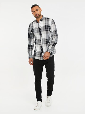 Threadbare Slim fit Button Up Shirt 'Luca' in Grey