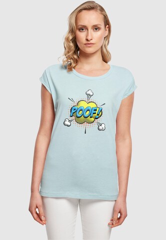 Merchcode T-Shirt 'Poof Comic' in Blau: Vorderseite