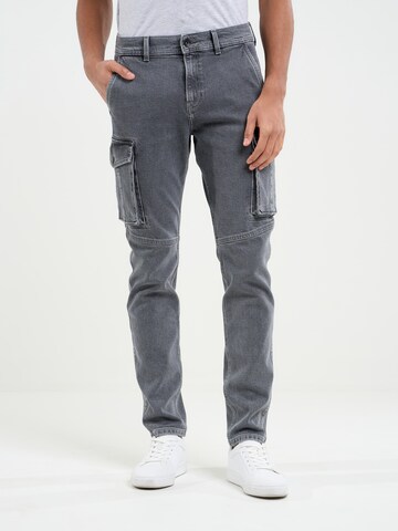 Coupe slim Jeans cargo ' IAN ' BIG STAR en gris : devant