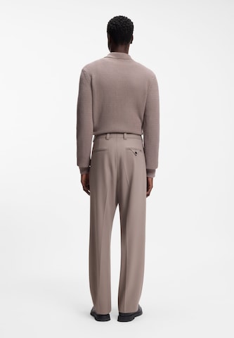 HUGO Slimfit Bandplooibroek 'Flips' in Beige