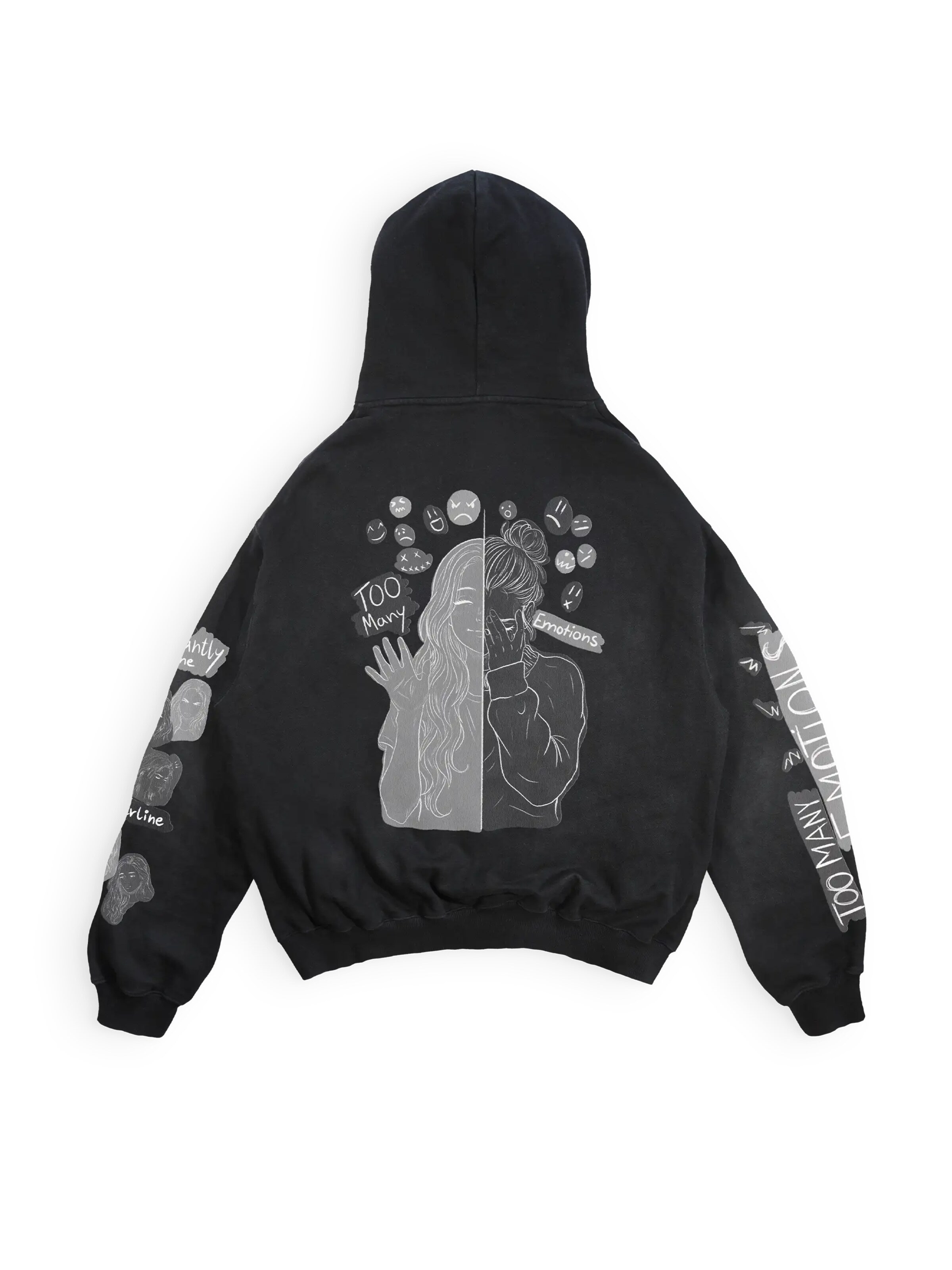 JustDepressed Clothing Sweatshirt 'Borderline - heavy oversized Hoodie 500GSM' in Zwart