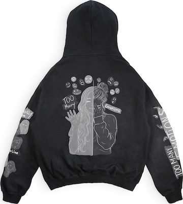Sweat-shirt 'Borderline - heavy oversized Hoodie 500GSM' JustDepressed Clothing en noir : devant